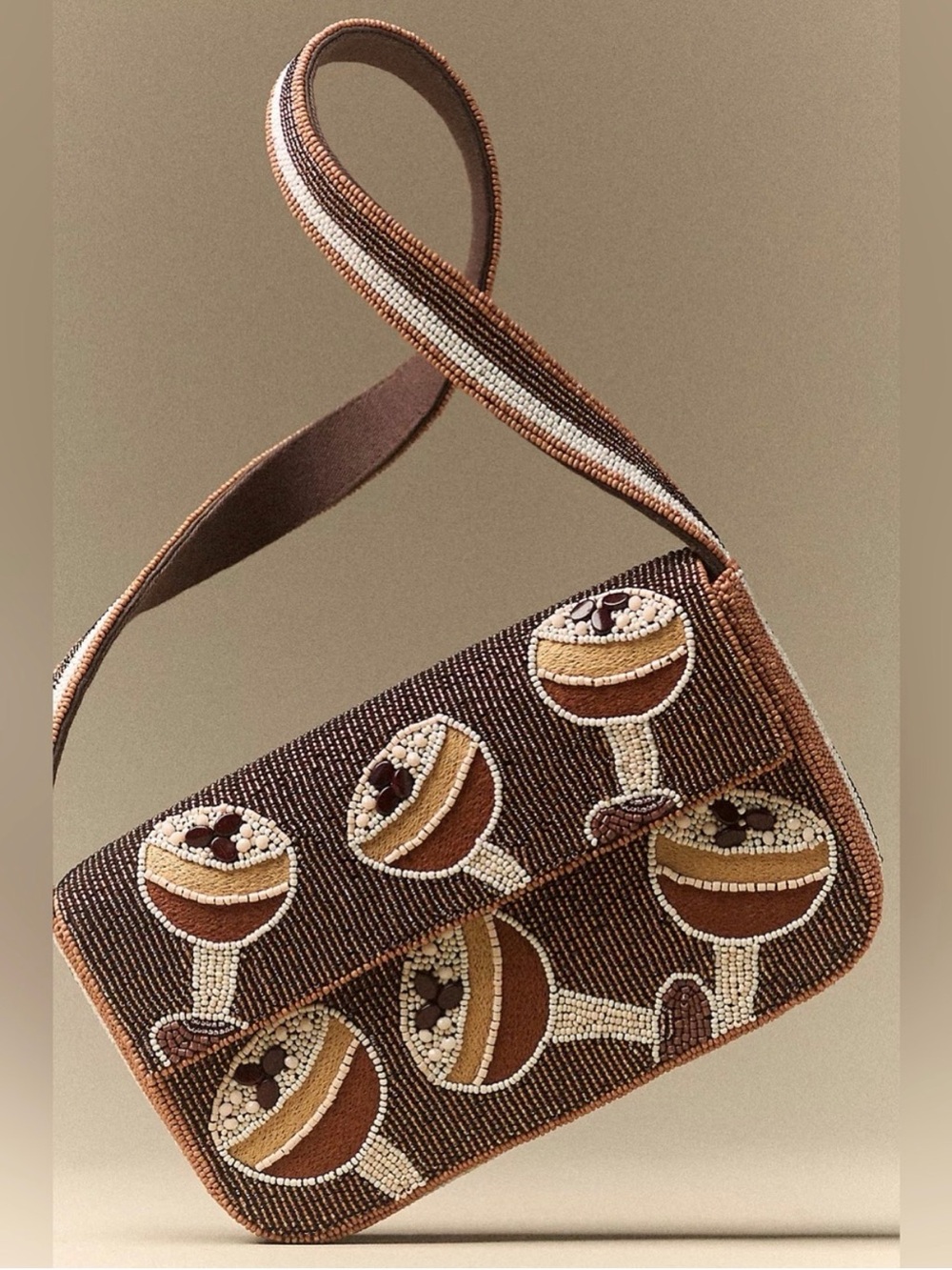 SOLD OUT Anthro Fiona Beaded Purse – Espresso Martini Bag (New without Tag)!